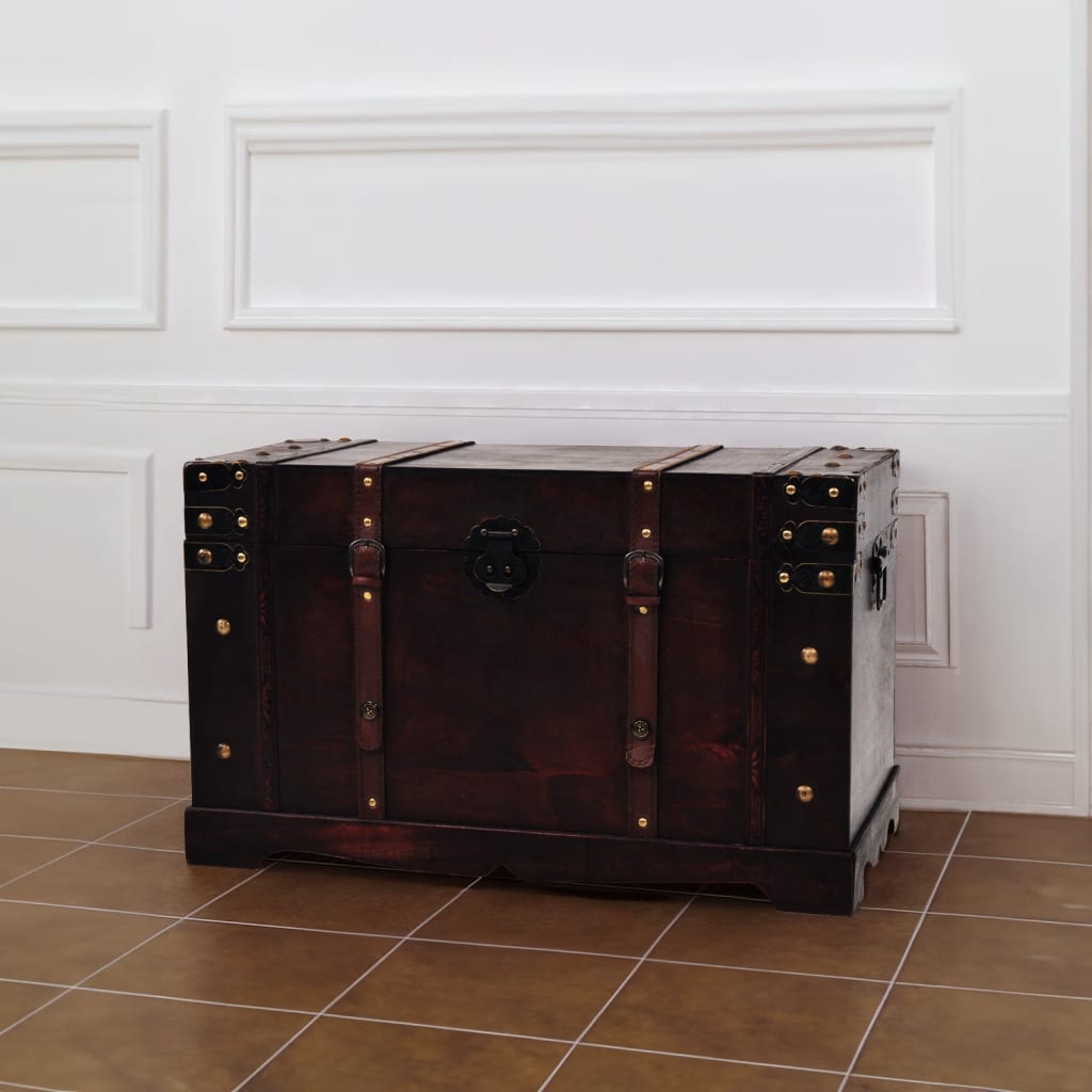 Baule del Tesoro Vintage in Legno 66x38x40 cm - homemem39