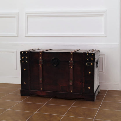 Baule del Tesoro Vintage in Legno 66x38x40 cm - homemem39