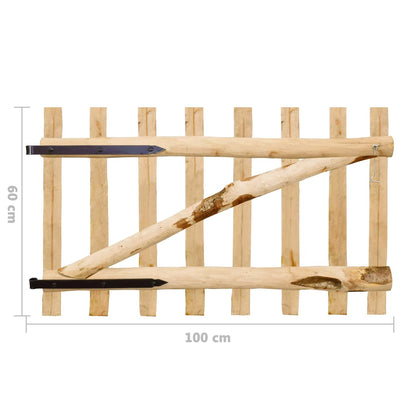 Cancello Singolo per Recinzione in Legno di Nocciolo 100x60 cm | homemem39