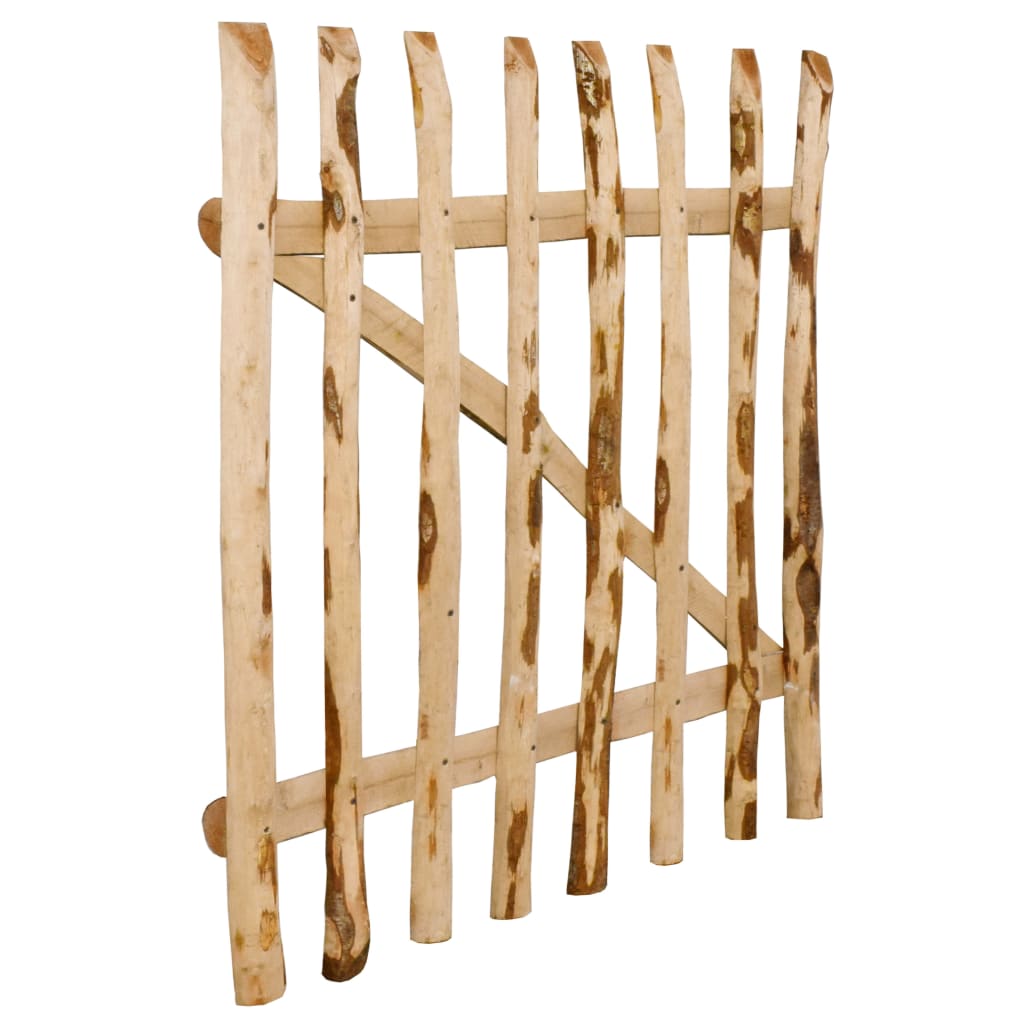 Cancello Singolo per Recinzione in Legno di Nocciolo 100x100 cm | homemem39
