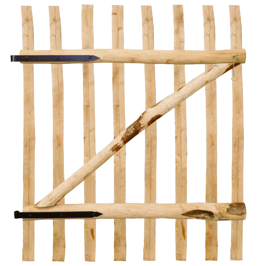 Cancello Singolo per Recinzione in Legno di Nocciolo 100x120 cm | homemem39