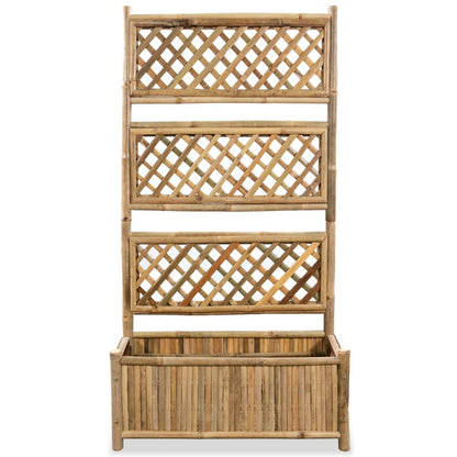 Letto Rialzato da Giardino con Graticcio in Bambù 70 cm | homemem39