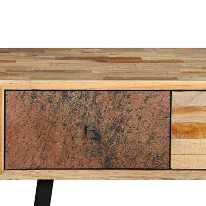 Tavolo Consolle in Legno Massello di Teak 120x30x76 cm - homemem39