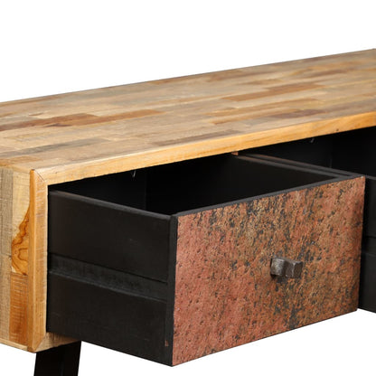 Tavolo Consolle in Legno Massello di Teak 120x30x76 cm - homemem39