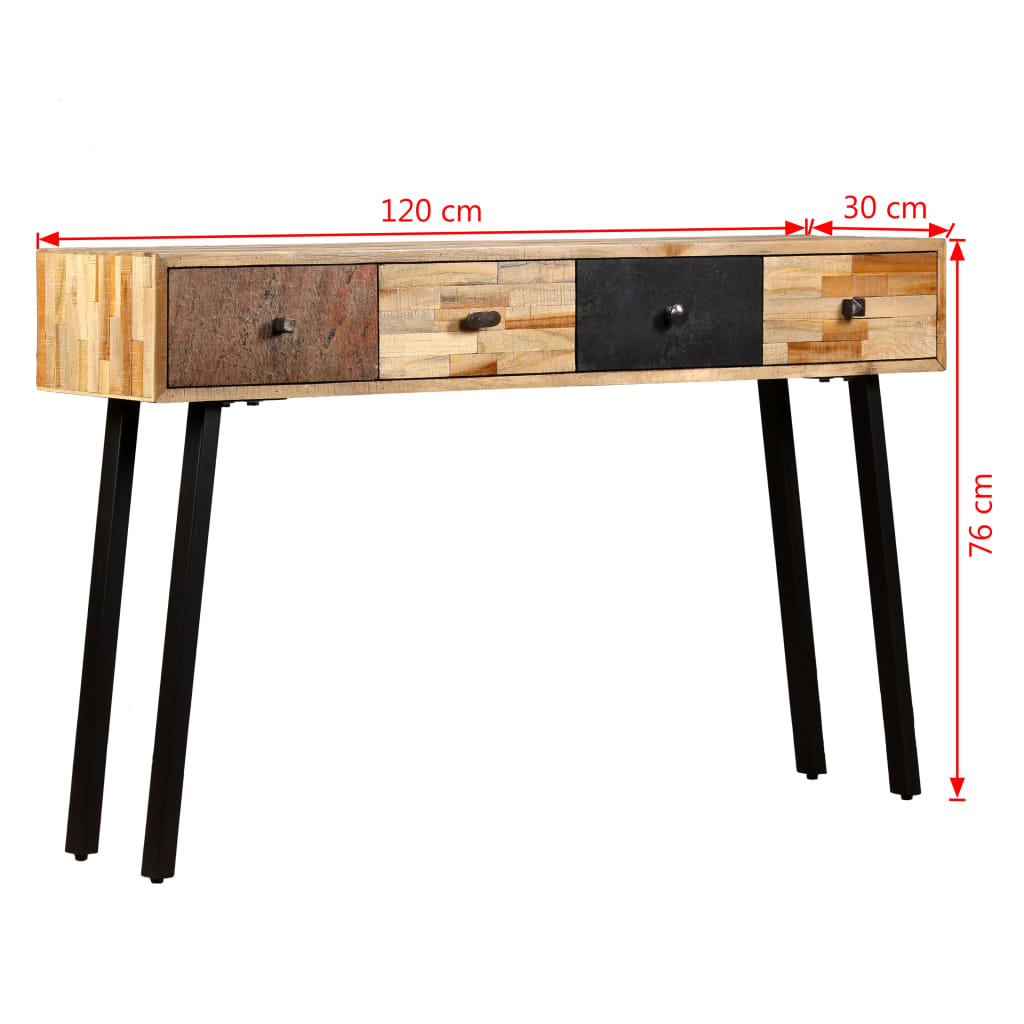 Tavolo Consolle in Legno Massello di Teak 120x30x76 cm | homemem39