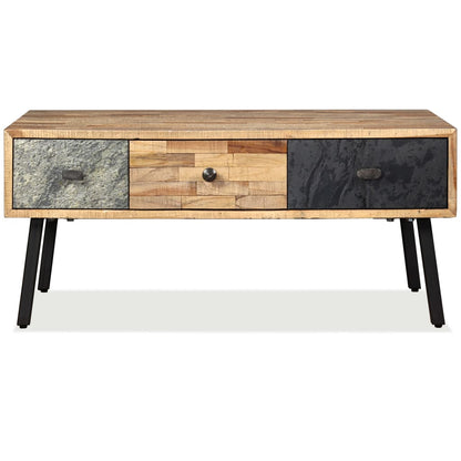 Tavolino da Salotto in Legno di Teak di Recupero 90x65x40 cm | homemem39