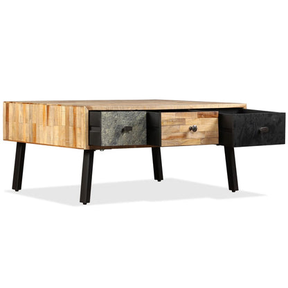 Tavolino da Salotto in Legno di Teak di Recupero 90x65x40 cm