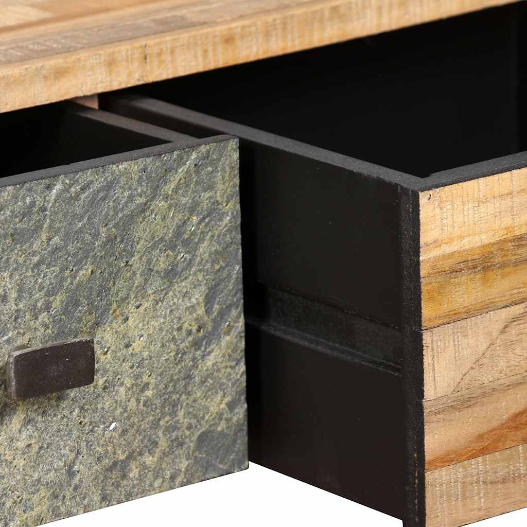Tavolino da Salotto in Legno di Teak di Recupero 90x65x40 cm