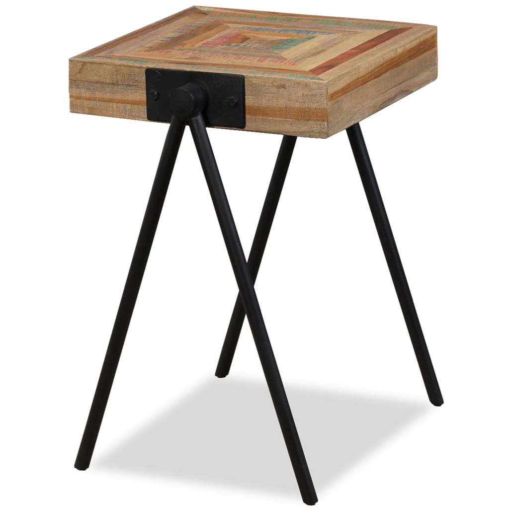Tavolino Laterale in Legno Massello di Teak di Recupero