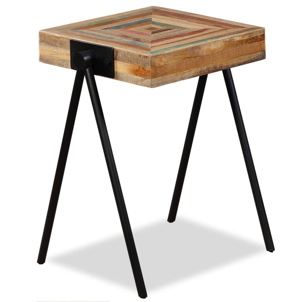 Tavolino Laterale in Legno Massello di Teak di Recupero