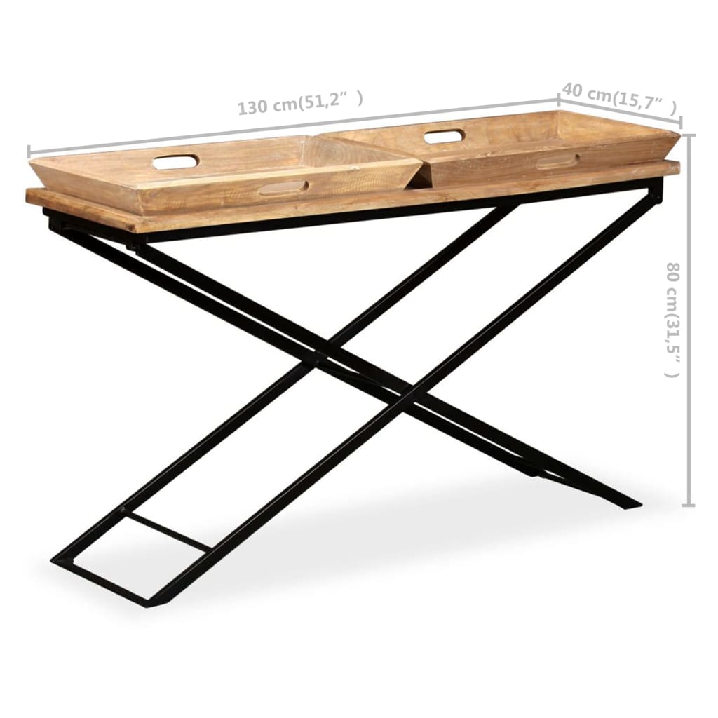 Tavolino Consolle in Legno Massello di Mango 130x40x80 cm | homemem39