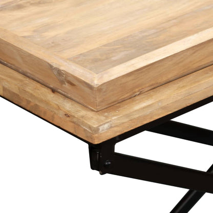 Tavolino da Salotto in Legno Massello di Mango 110x55x42 cm