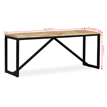 Panca in Legno Massello di Mango 110x35x45 cm - homemem39