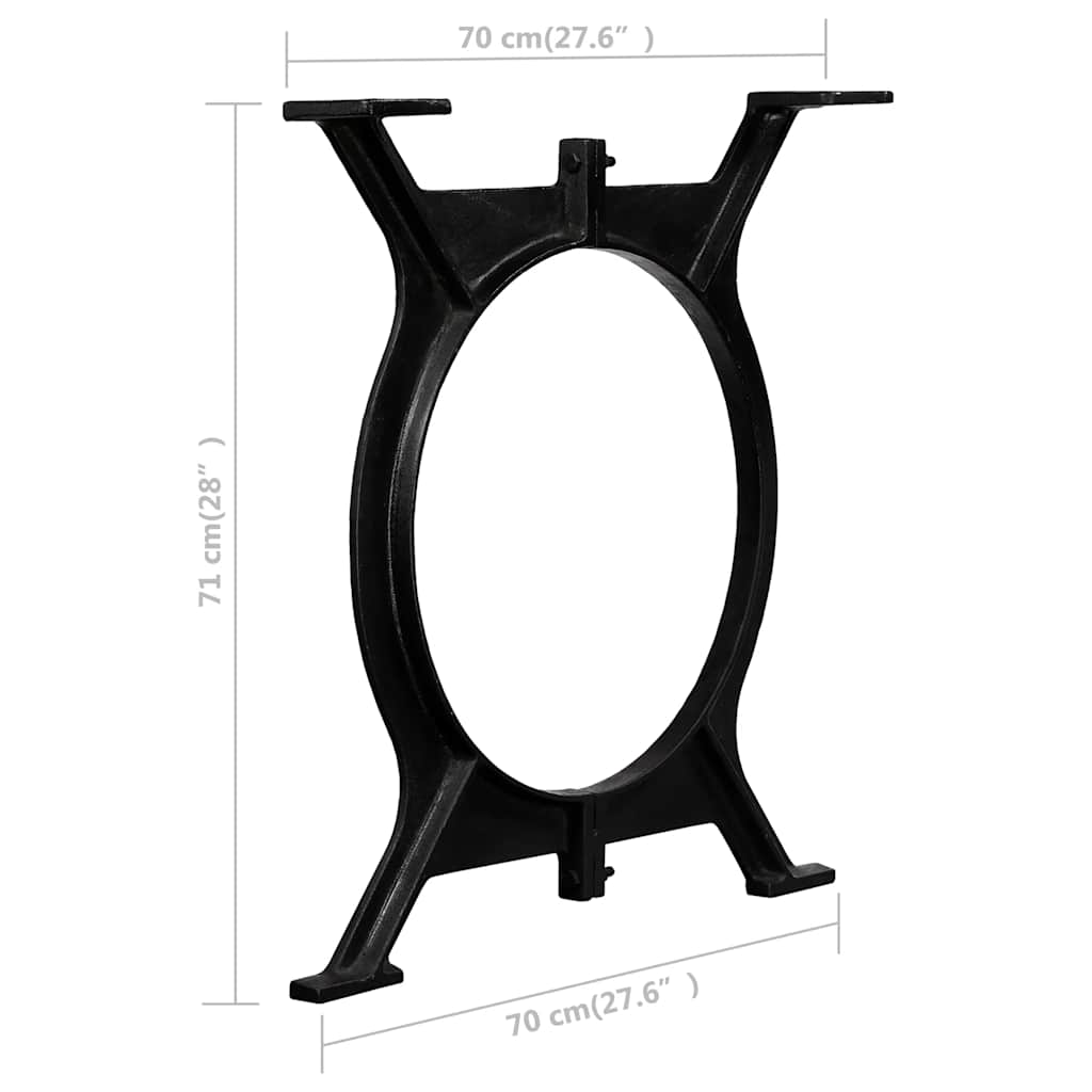Gambe per Tavolo da Pranzo 2 pz a Forma di O in Ghisa | homemem39
