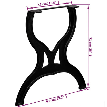 Gambe per Tavolo da Pranzo 2 pz a Forma di X in Ghisa | homemem39