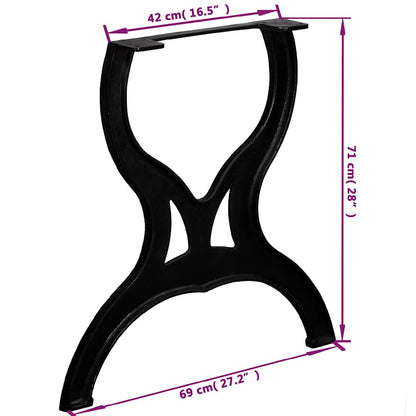 Gambe per Tavolo da Pranzo 2 pz a Forma di X in Ghisa