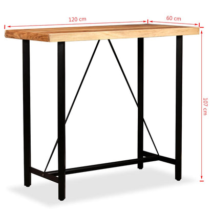Tavolino da Bar in Legno Massello di Acacia 120x60x107 cm | homemem39