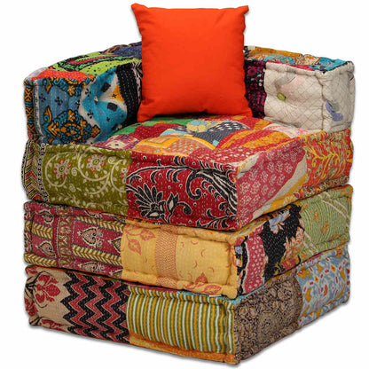 Pouf Modulare a 2 Posti in Tessuto Patchwork | homemem39
