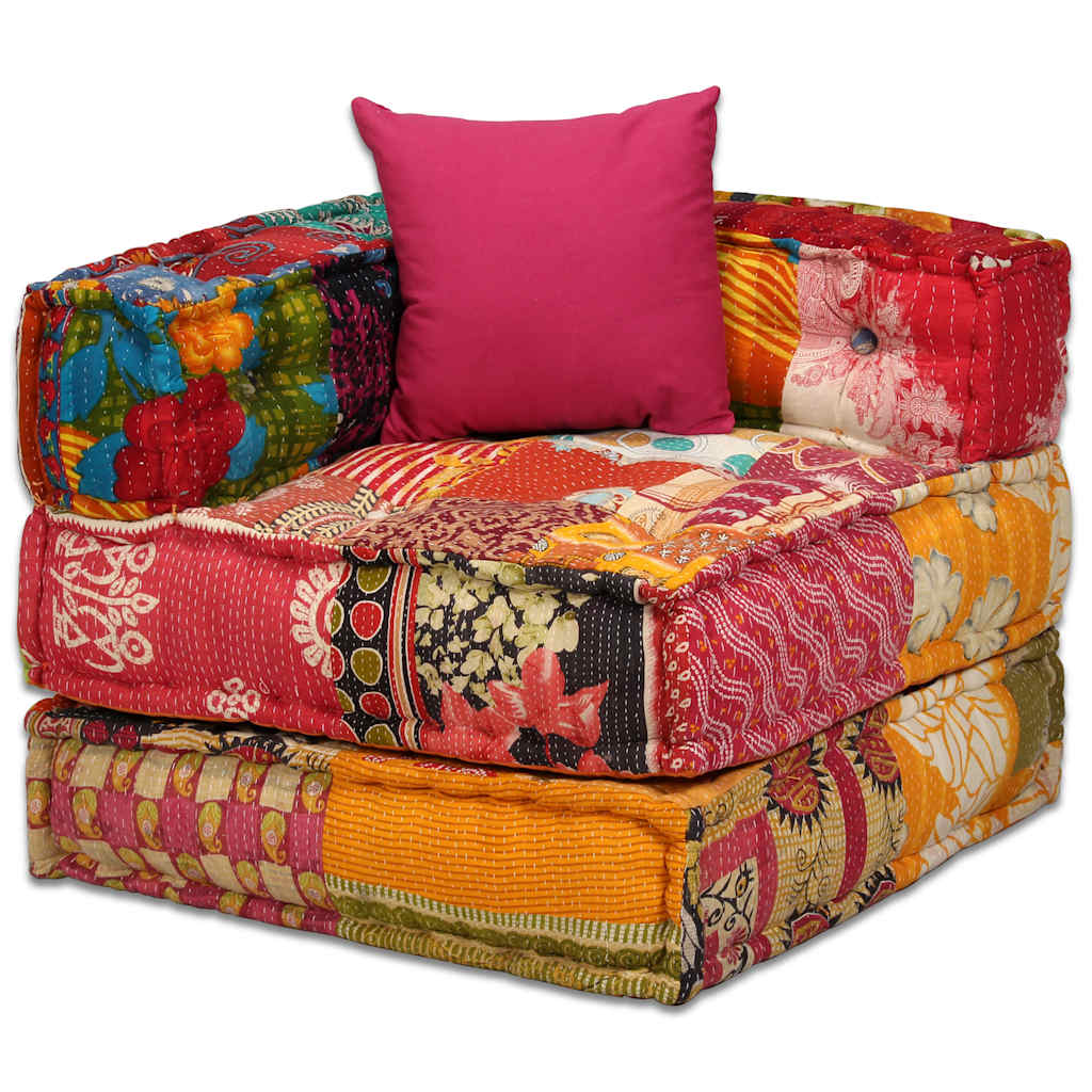 Pouf Modulare a 2 Posti in Tessuto Patchwork | homemem39