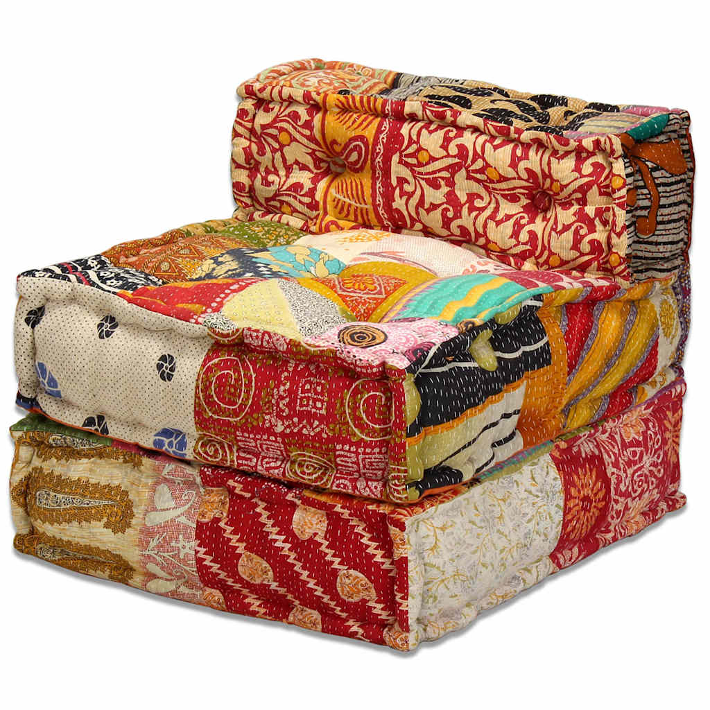 Pouf Modulare a 3 Posti in Tessuto Patchwork | homemem39