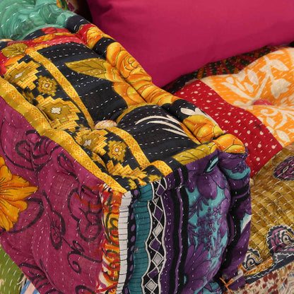 Pouf Modulare a 4 Posti in Tessuto Patchwork | homemem39