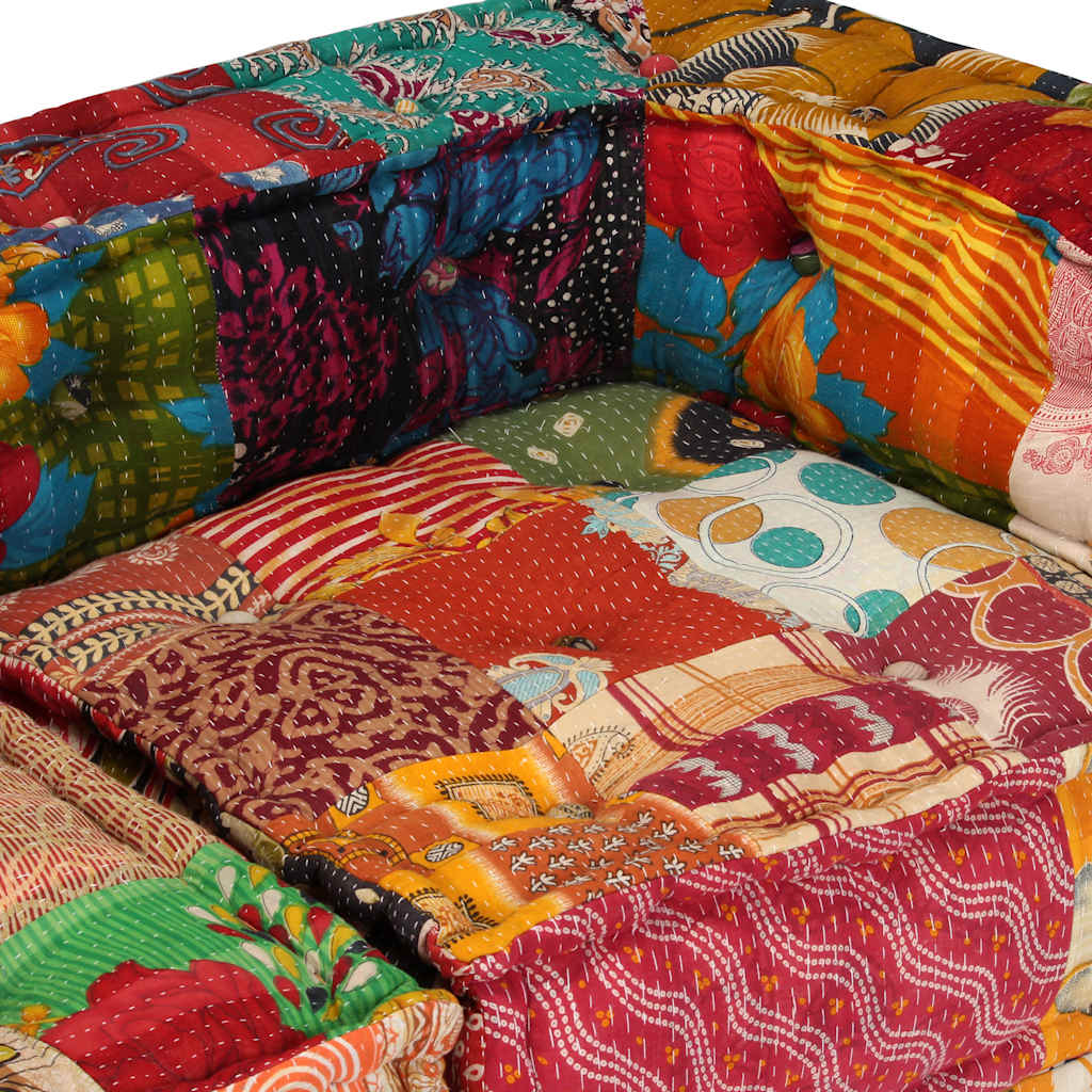 Pouf Modulare a 4 Posti in Tessuto Patchwork | homemem39