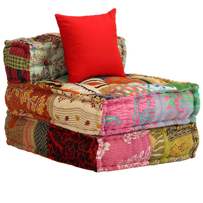 Pouf Modulare a 3 Posti in Tessuto Patchwork | homemem39