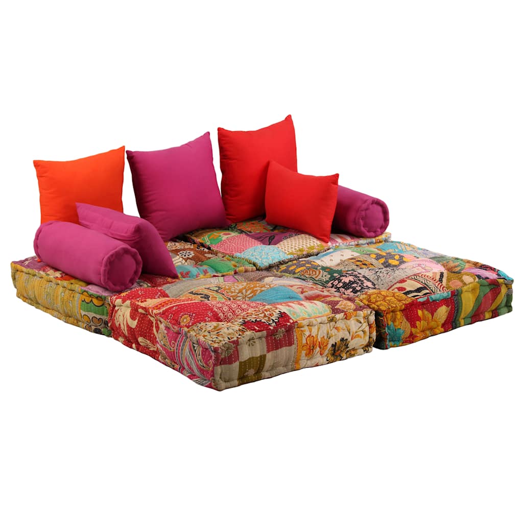 Pouf Modulare a 2 Posti in Tessuto Patchwork | homemem39
