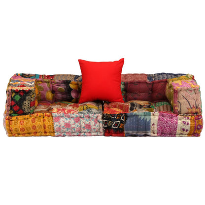 Pouf Modulare a 2 Posti in Tessuto Patchwork | homemem39