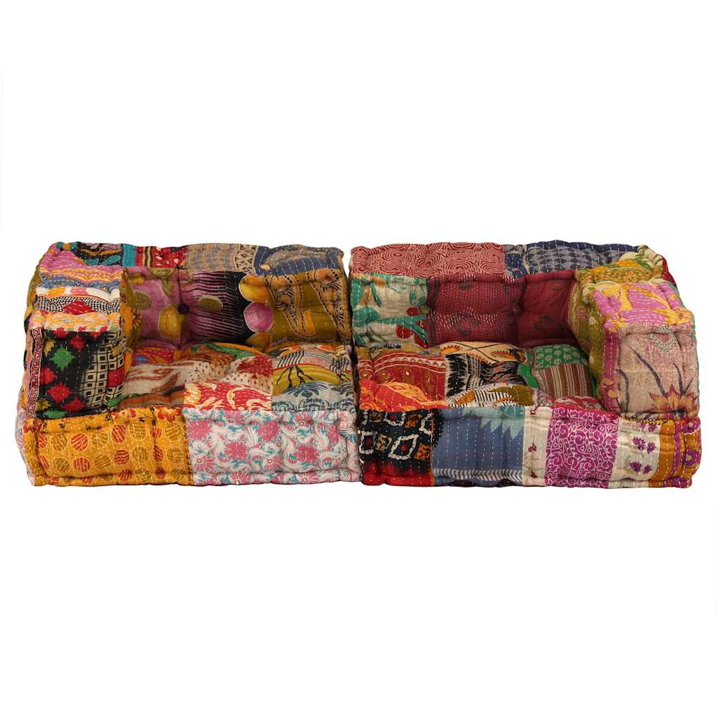 Pouf Modulare a 2 Posti in Tessuto Patchwork | homemem39