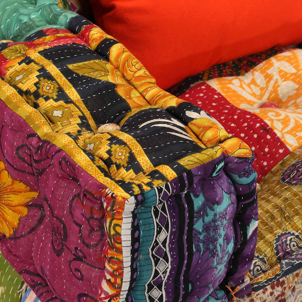 Pouf Modulare a 2 Posti in Tessuto Patchwork | homemem39