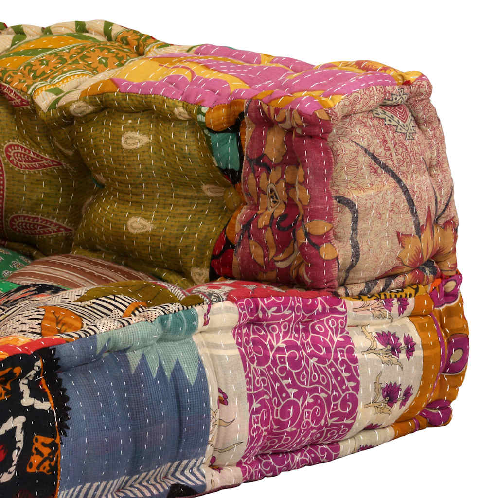 Pouf Modulare a 2 Posti in Tessuto Patchwork | homemem39