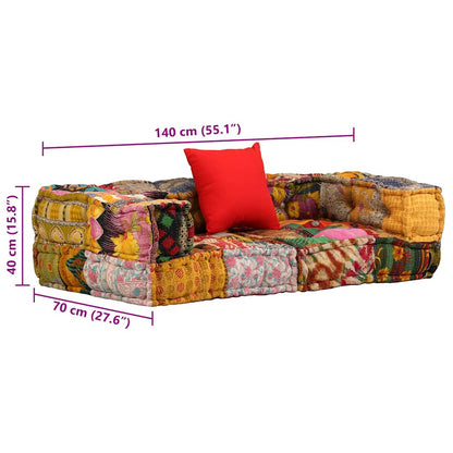 Pouf Modulare a 2 Posti in Tessuto Patchwork | homemem39