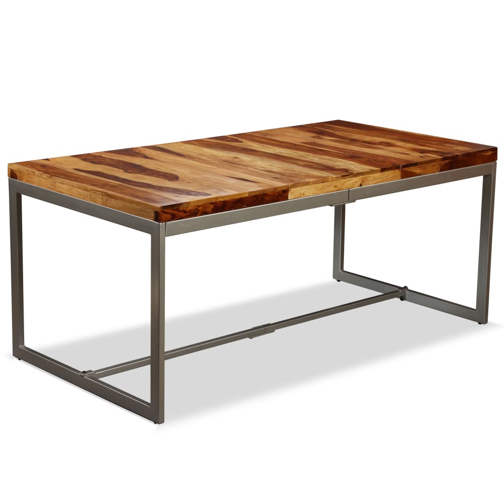 Tavolo da Pranzo in Legno Massello di Acacia e Acciaio 180 cm - homemem39