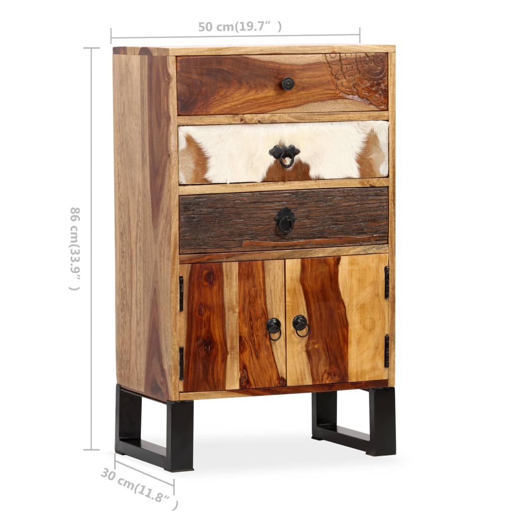 Credenza in Legno Massello di Sheesham 50x30x86 cm