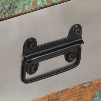 Tavolino con 3 Cassetti in Massello Recuperato 100x50x35cm | homemem39