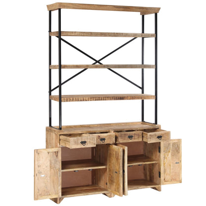 Credenza con Ripiani in Legno Massello di Mango 120x35x200 cm