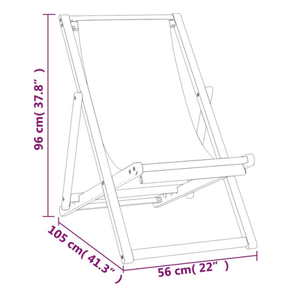 Sedia a Sdraio in Legno di Teak 56x105x96 cm Crema | homemem39