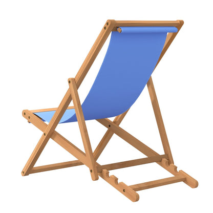 Sedia a Sdraio in Legno di Teak 56x105x96 cm Blu - homemem39