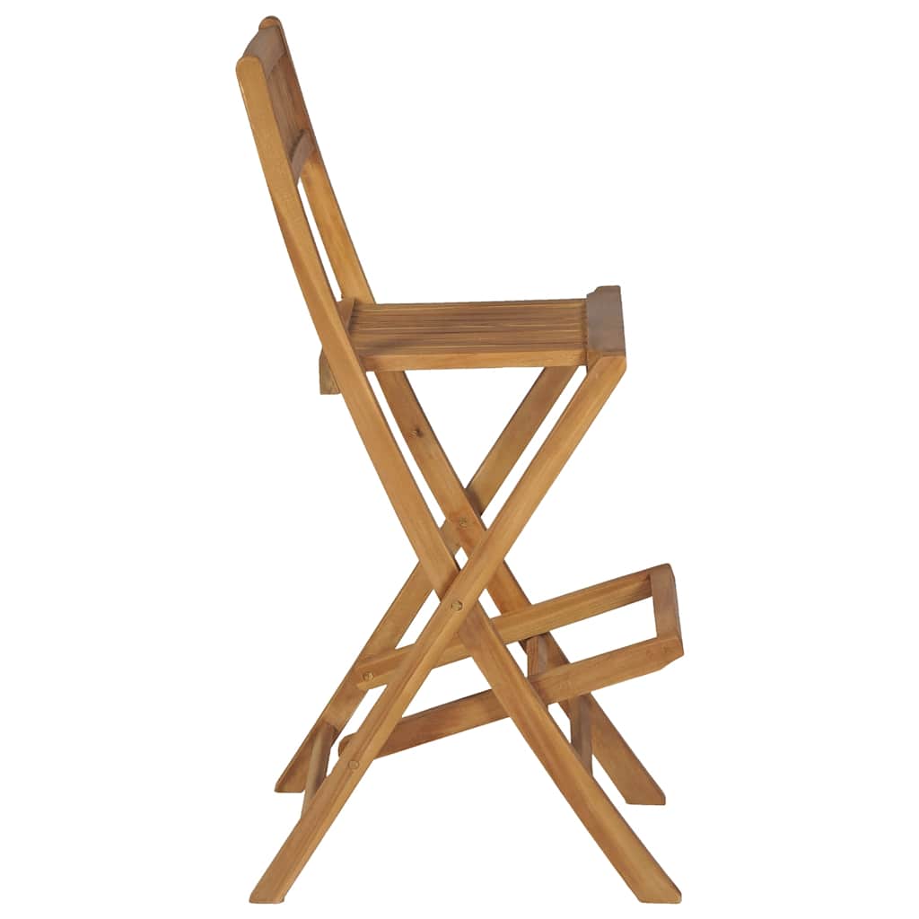 Sgabelli da Bar da Esterno Pieghevoli 2 pz in Massello di Teak - homemem39