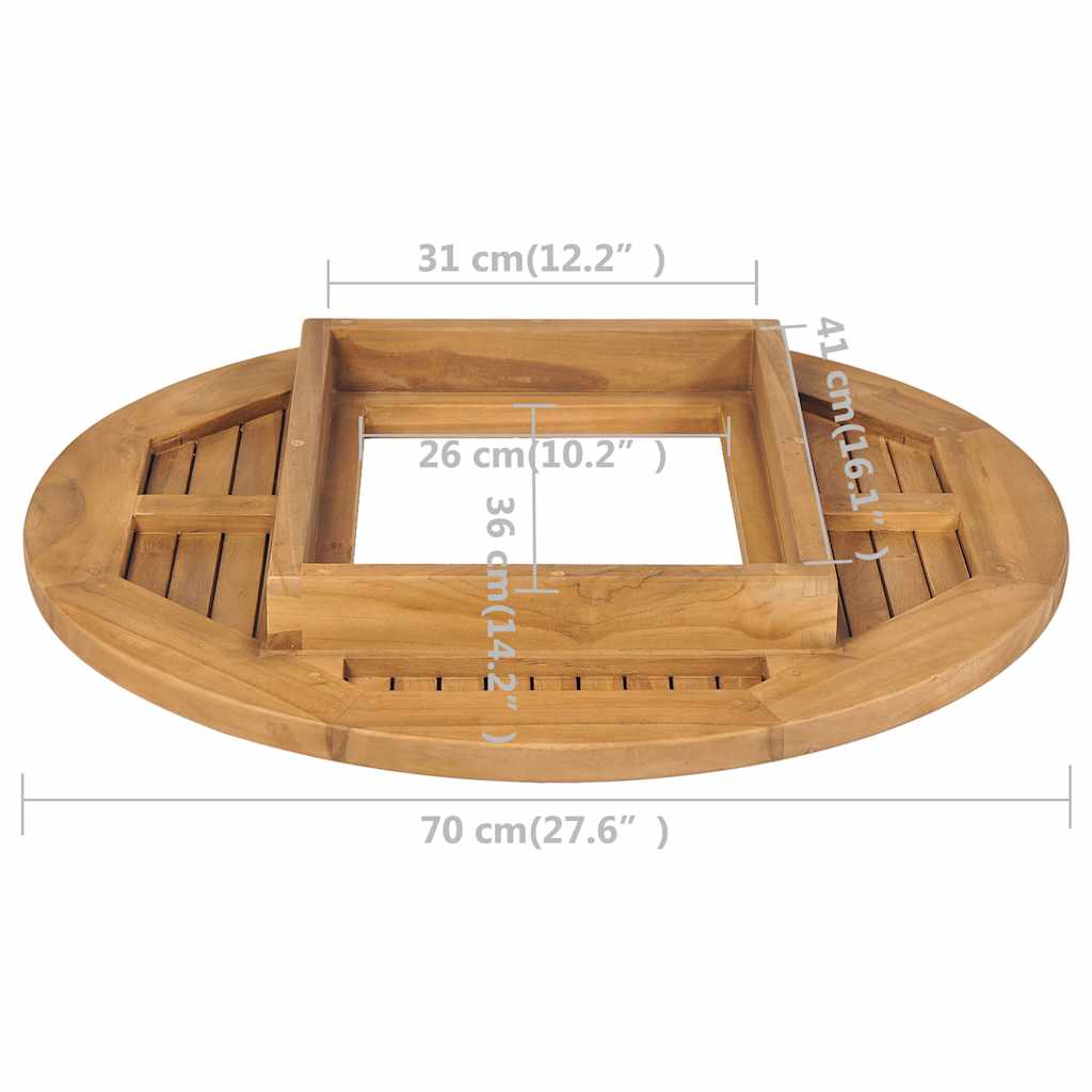 Piano Tavolo per Cassa di Birra in Legno di Teak 70 cm | homemem39