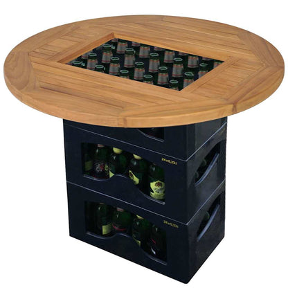 Piano Tavolo per Cassa di Birra in Legno di Teak 70 cm | homemem39