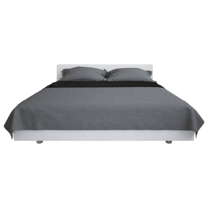 Copriletto Double-Face Trapuntato 170x210 cm Grigio e Nero - homemem39