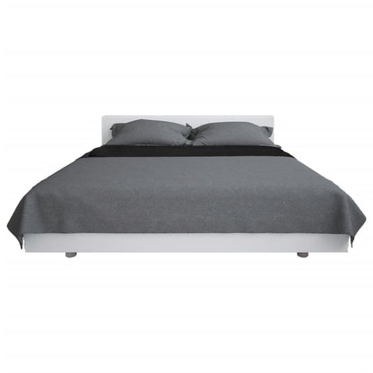 Copriletto Double-Face Trapuntato 220x240 cm Grigio e Nero - homemem39