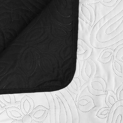 Copriletto Double-Face Trapuntato 170x210 cm Nero e Bianco - homemem39