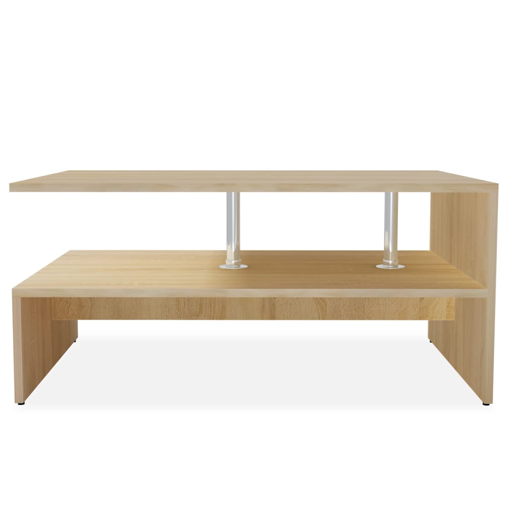 Tavolino da Salotto in Legno Multistrato 90x59x42 cm Rovere | homemem39