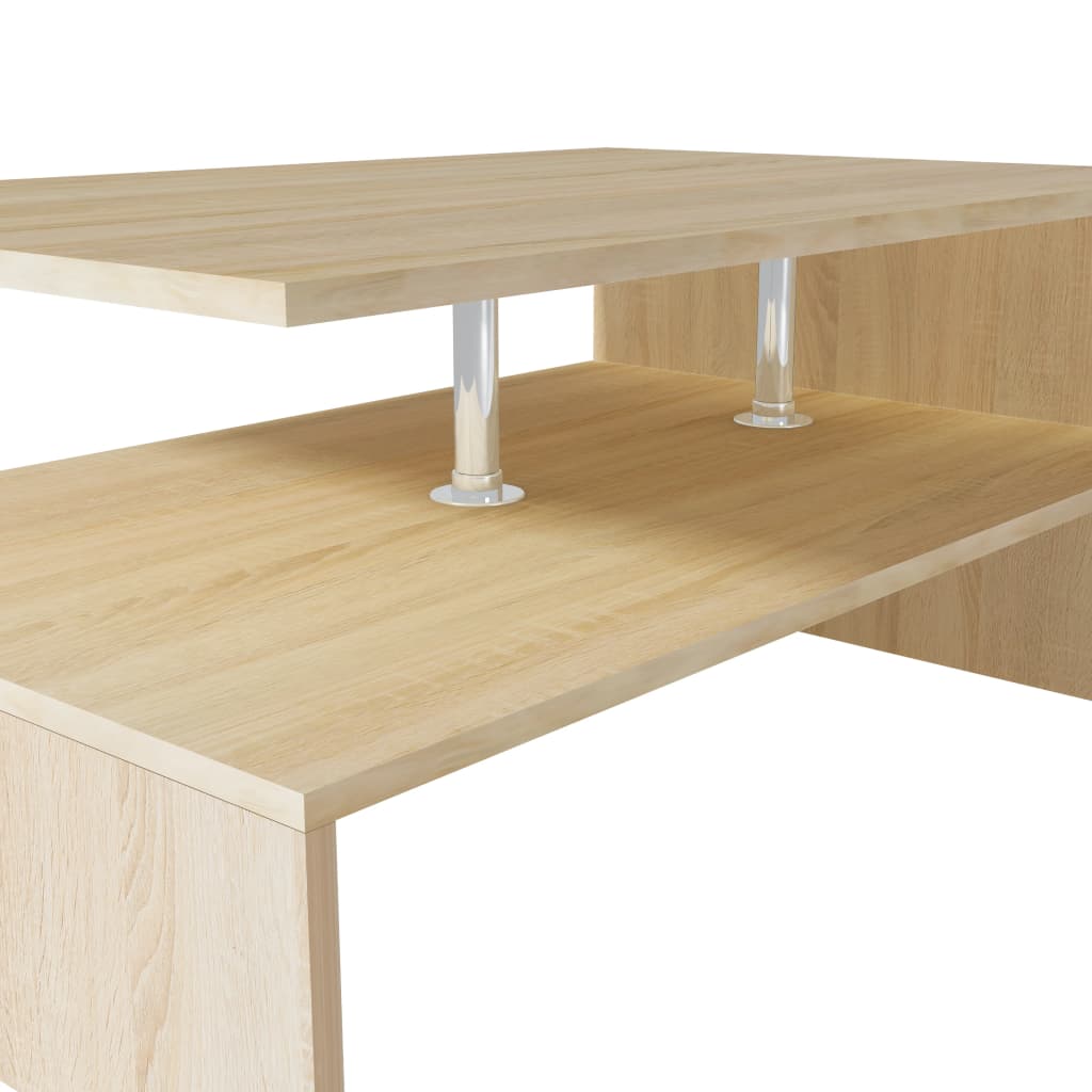 Tavolino da Salotto in Legno Multistrato 90x59x42 cm Rovere | homemem39