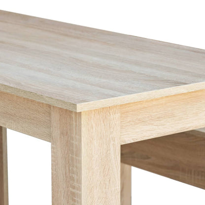 Tavolo da Pranzo e Panche 3 pz in Legno Multistrato Rovere - homemem39