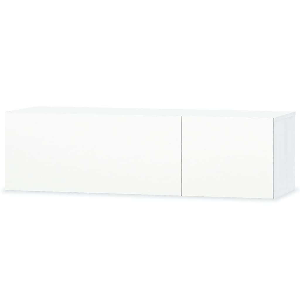 Mobile Porta TV in Legno Multistrato 120x40x34 cm Bianco Lucido - homemem39