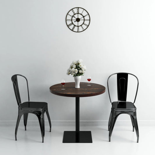 Tavolo Bistrot in MDF e Acciaio Rotondo 80x75 cm Cenere Scura | homemem39